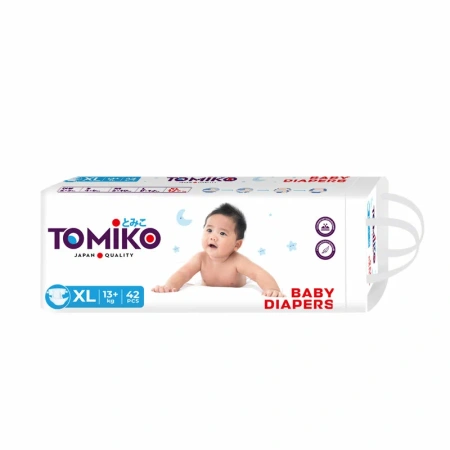 ПОДГУЗНИКИ ДЕТСКИЕ XL (13+ КГ) 42 ШТ. TOMIKO PREMIUM SOFT